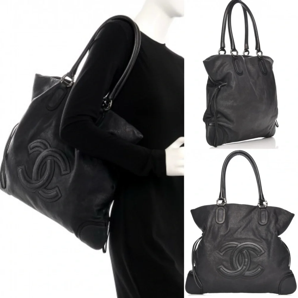 LARGE CHANEL LEATHER TOTE HOBO - Picture 13 of 13